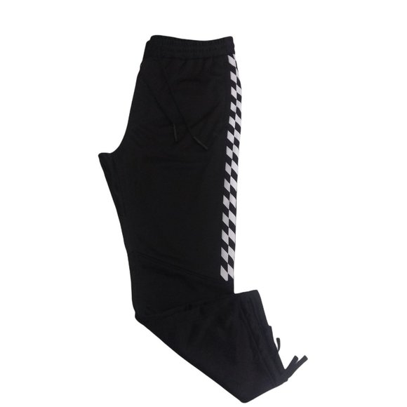 KORAL Men's Unisex Activewear Track Pants Black White Checkered Medium - Picture 1 of 6